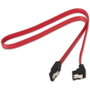 Aisens Cable SATA III de datos acodado con anclajes, 0,5 m, Negro/Rojo